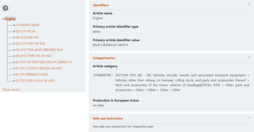 SCIP Dissemination Portal Complete Product Structure